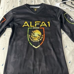 Black & grey Afla1 Riding Jersey Small Tight fitting